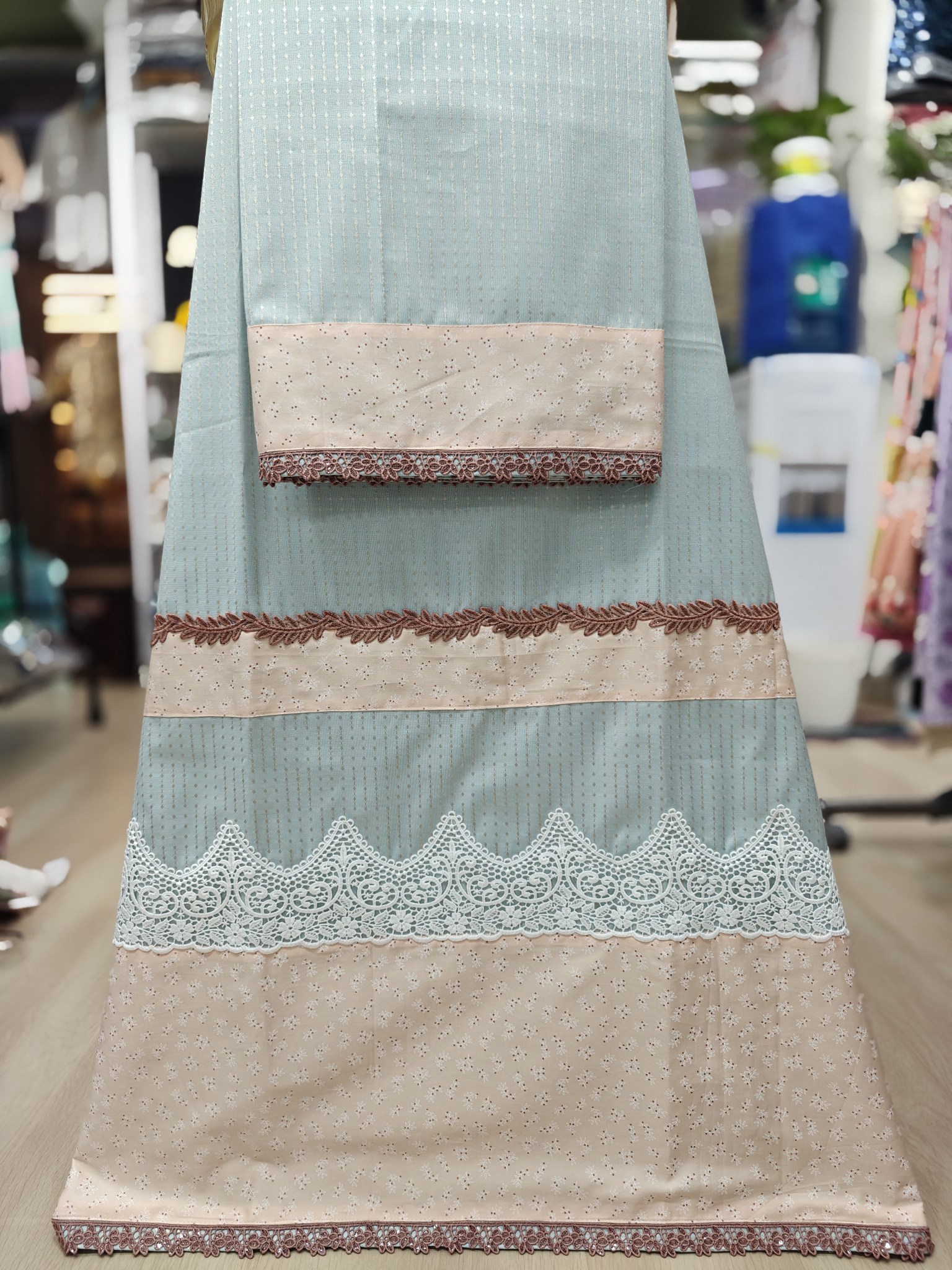 Pastel Green and Peach Panel Lacing Rida Pastel Green and Peach Panel Lacing Rida